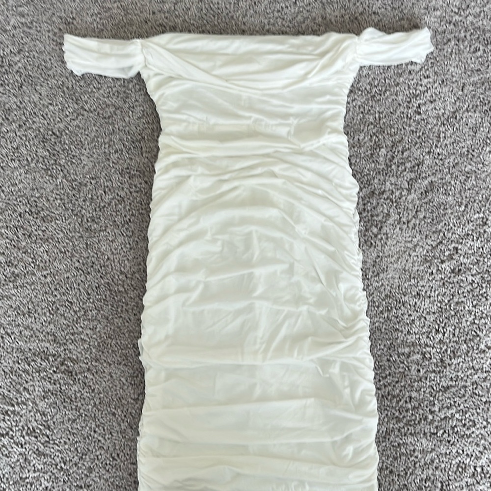 Womens White Strapless Dress